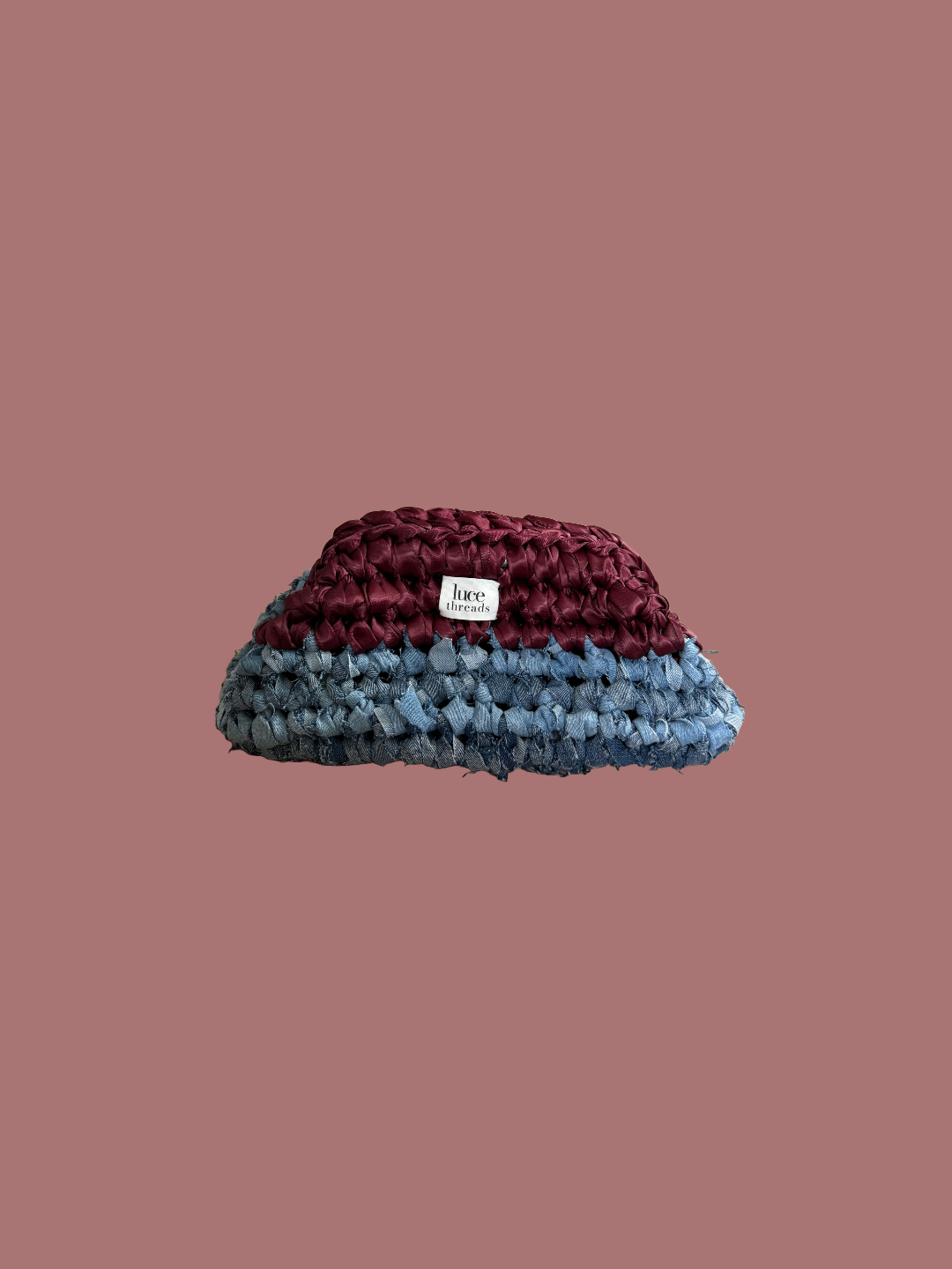 The Denim Clutch x RIBBON - Burgandy