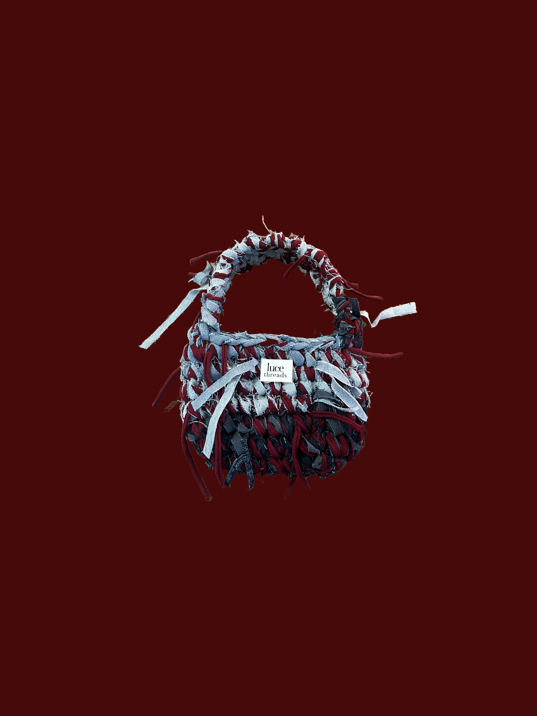 The Denim Bag - Burgandy