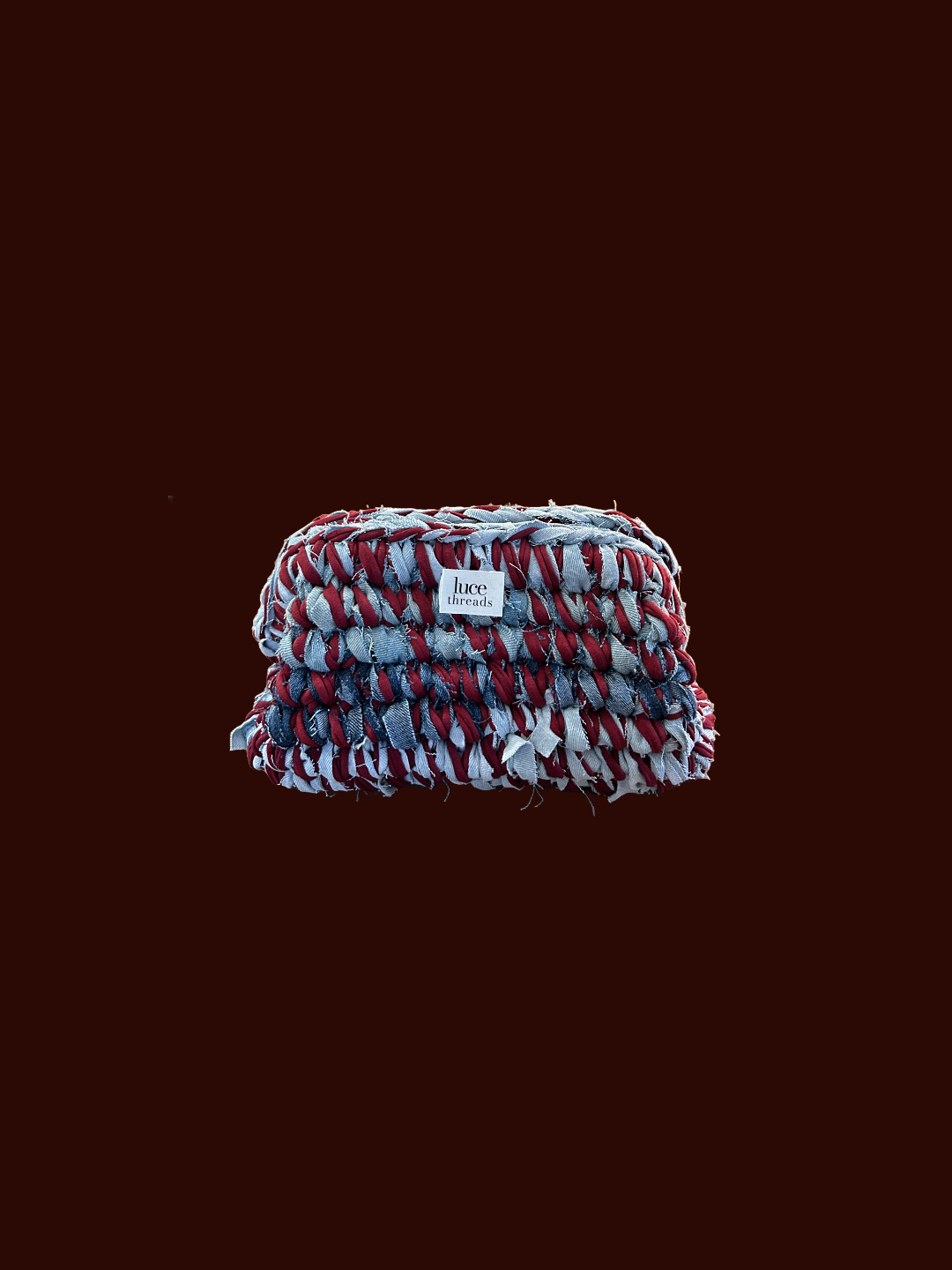 The Denim Clutch - Burgandy